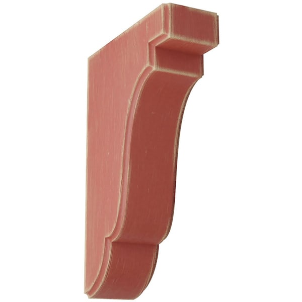 Ekena Millwork 1 3/4"W x 5"D x 7 1/2"H Bedford Wood Vintage Decor Bracket, Salvage Red BKTWD02X05X08BERD - main